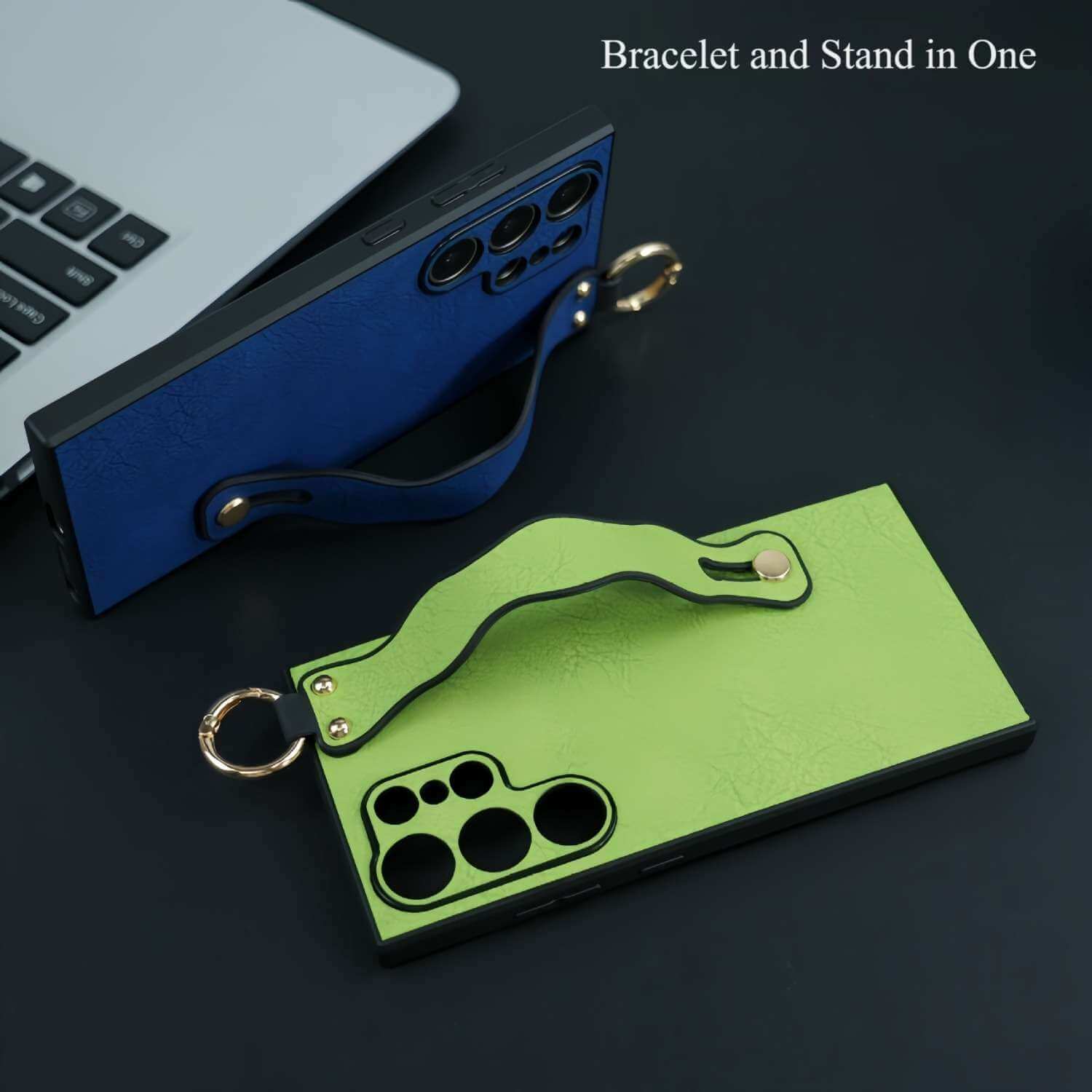 2-in-1 Wave Wristband Stand Phone Case for Samsung S25 Ultra