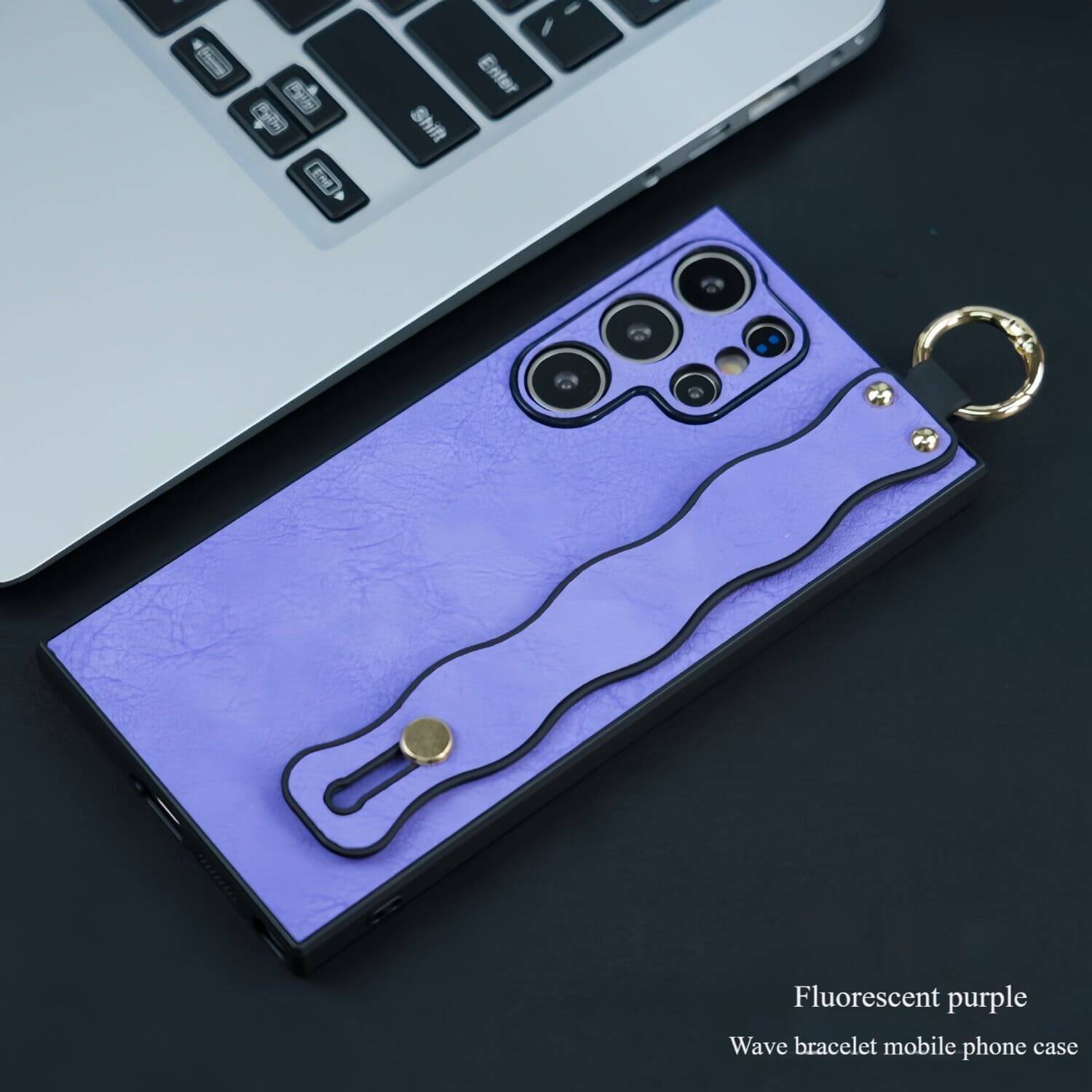 2-in-1 Wave Wristband Stand Phone Case for Samsung S25 Ultra
