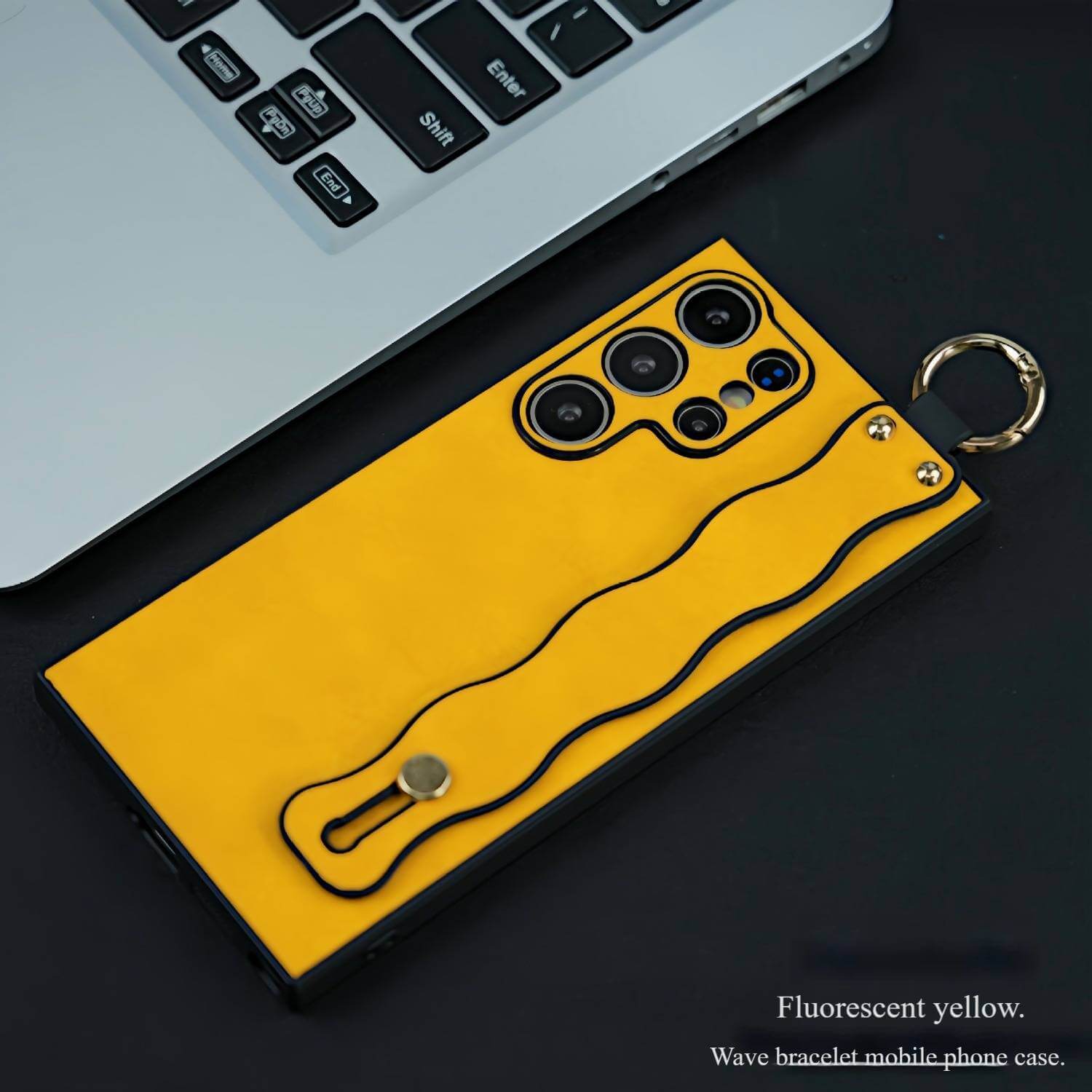 2-in-1 Wave Wristband Stand Phone Case for Samsung S25 Ultra