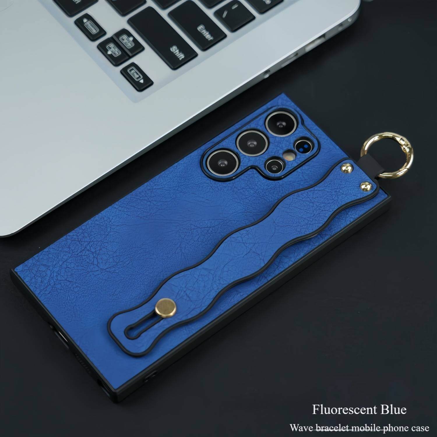 2-in-1 Wave Wristband Stand Phone Case for Samsung S25 Ultra